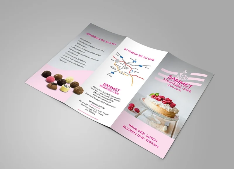 Café Sammet: Printdesign – KlappflyerAnsicht 1